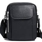 Чоловіча шкіряна сумка-барсетка через плече чорна Bexhill BX-09164, фото 2