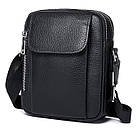 Чоловіча шкіряна сумка-барсетка через плече чорна Bexhill BX-09164, фото 8