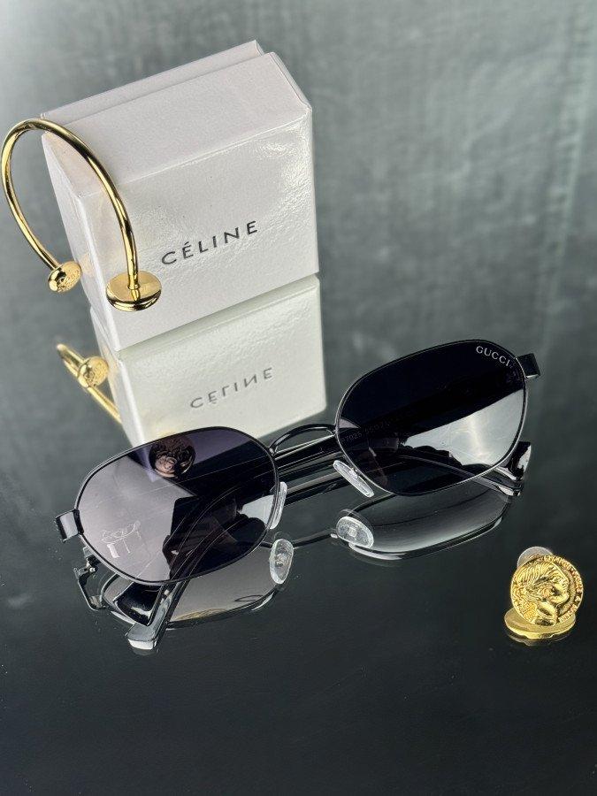 Жіночі елегантні сонцезахисні окуляри Gucci Polaroid чорні, фото 1