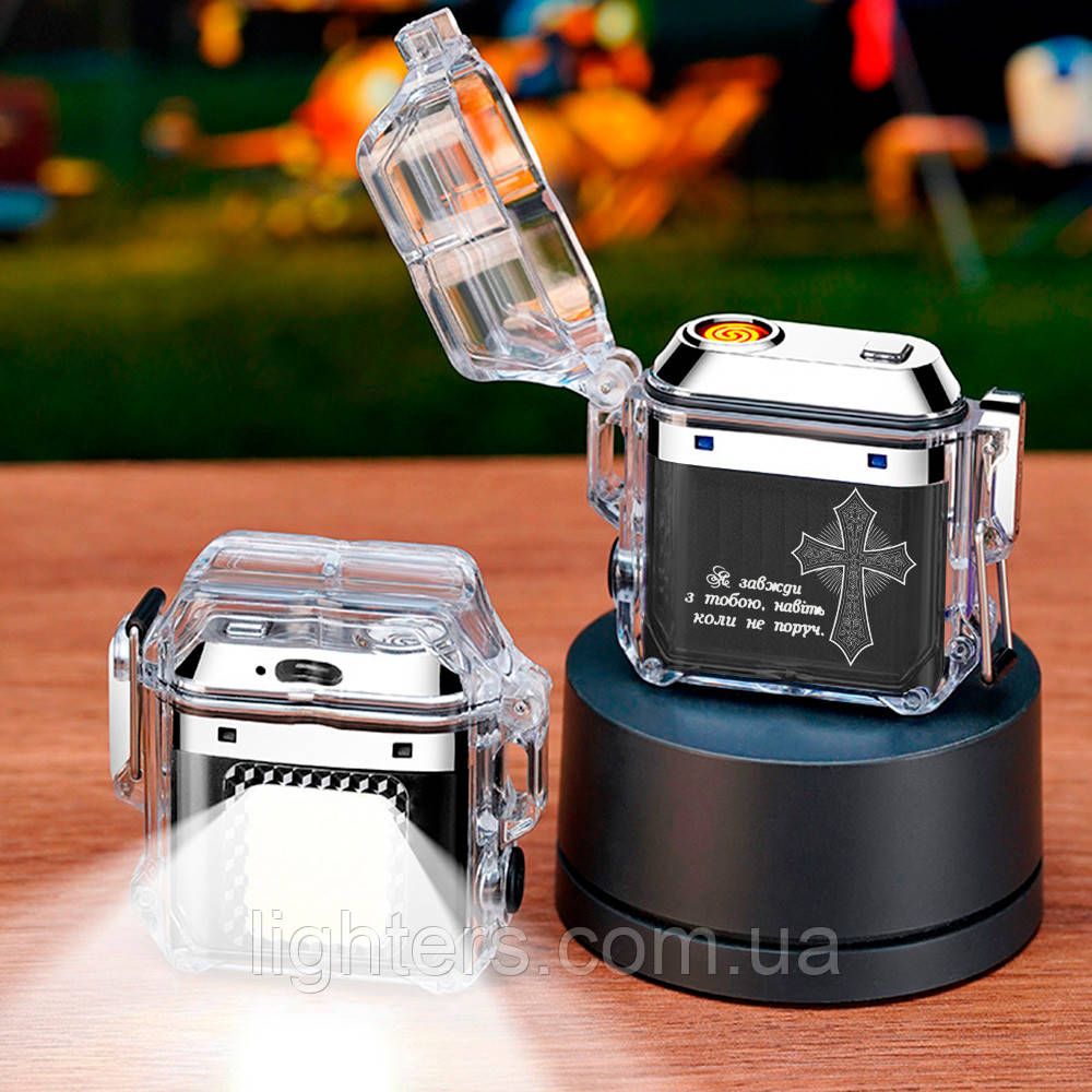 Зажигалка usb + фонарик "молитва" в подарочной упаковке LG-779U4, фото 1