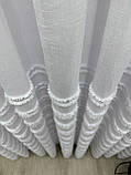 Тюль з вишивкою на лянній основі Колір: білий, фото 5