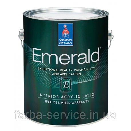 Фарба глибокоматова Sherwin Williams EMERALD Interior Acrylic Latex Extra White 3,78 л, фото 1