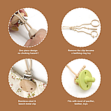 Силіконовий тримач для пустушки та іграшок "Медуза" 1 шт  (теракот), фото 7