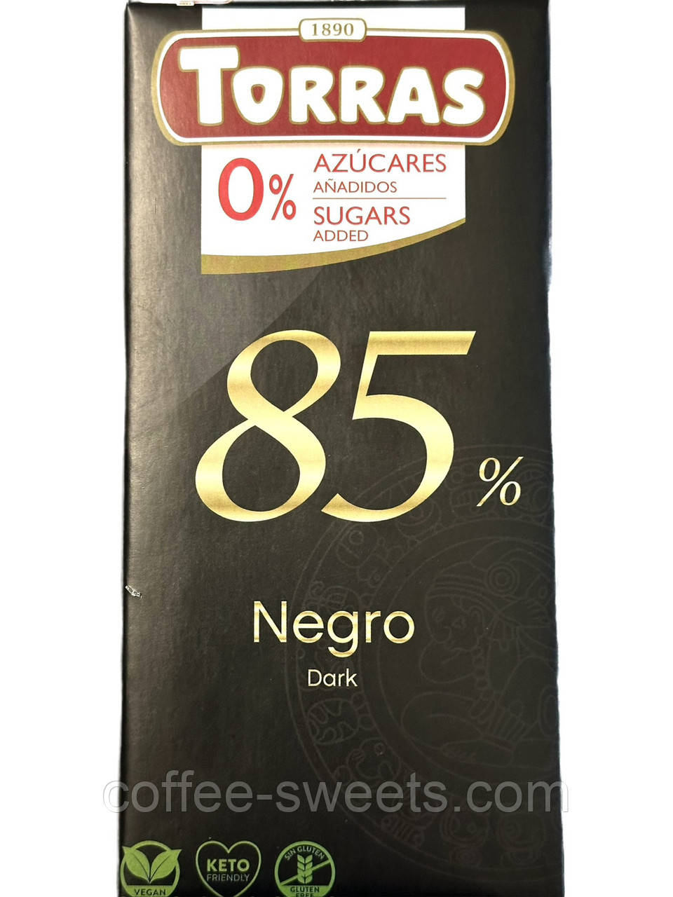 Шоколад горький TORRAS Negro 85% какао 75г