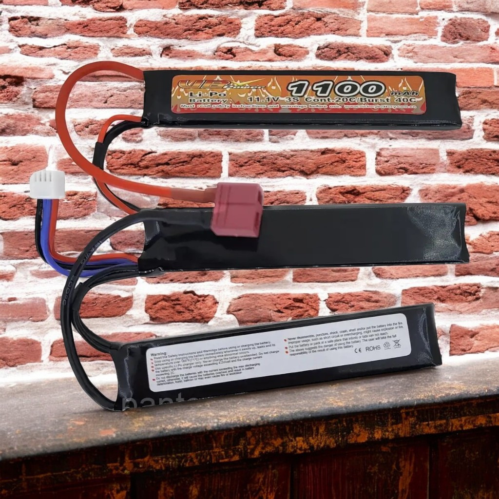 Акумулятор Li-Po 11.1V 1100mah - 3 stick 20-40C нунчаки Т-конектор (VBPower) (для страйкболу)