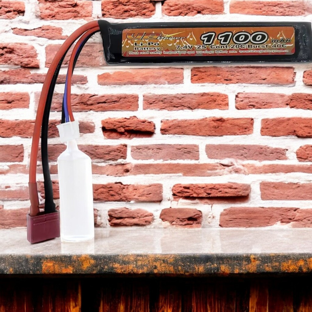 Акумулятор Li-Po 7.4V 1100mAh - stick 20-40C моноблок Т-конектор (VBPower) (для страйкболу)