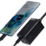 Сетеве зарядне пристрій baseus 65w блочок baseus блок живлення блочок швидкої зарядки зарядний блок 65w, фото 8