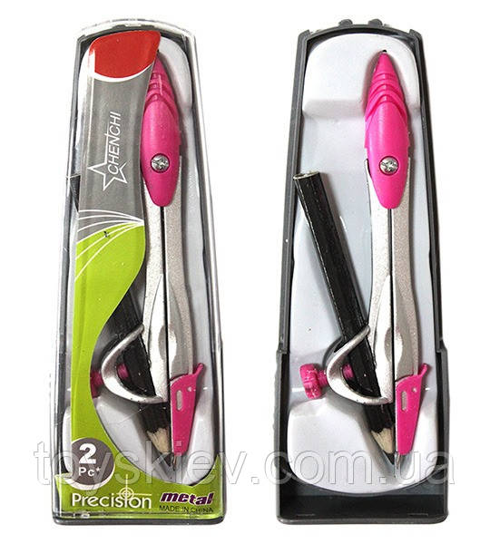 Циркуль з олівцем у пластиковому футлярі, фото 1