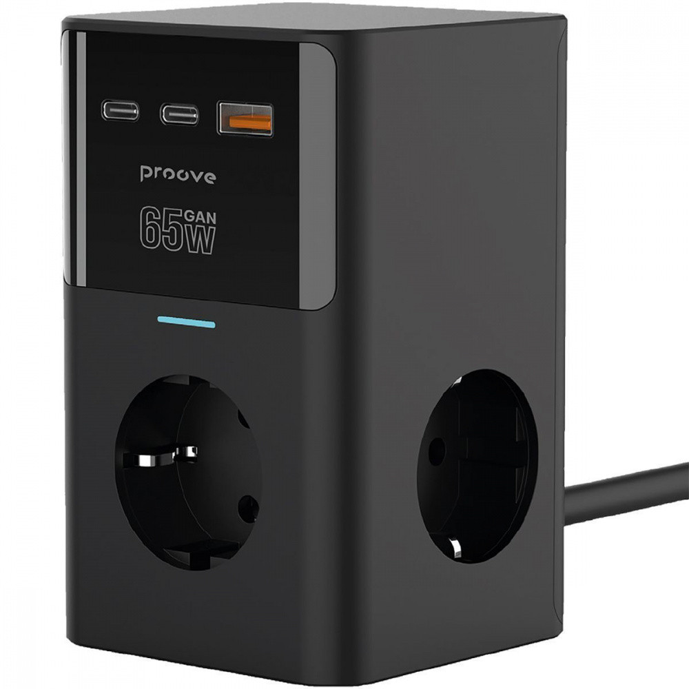 Компактний мережевий фільтр з usb c блок швидкої зарядки блок тайп сі мережевий зарядний пристрій 65w proove