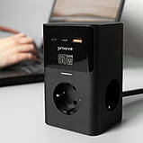 Компактний мережевий фільтр з usb c блок швидкої зарядки блок тайп сі мережевий зарядний пристрій 65w proove, фото 6