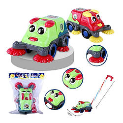 390 Каталка 2 різновиди, на паличці, машинка, з дзвіночком, у пакеті