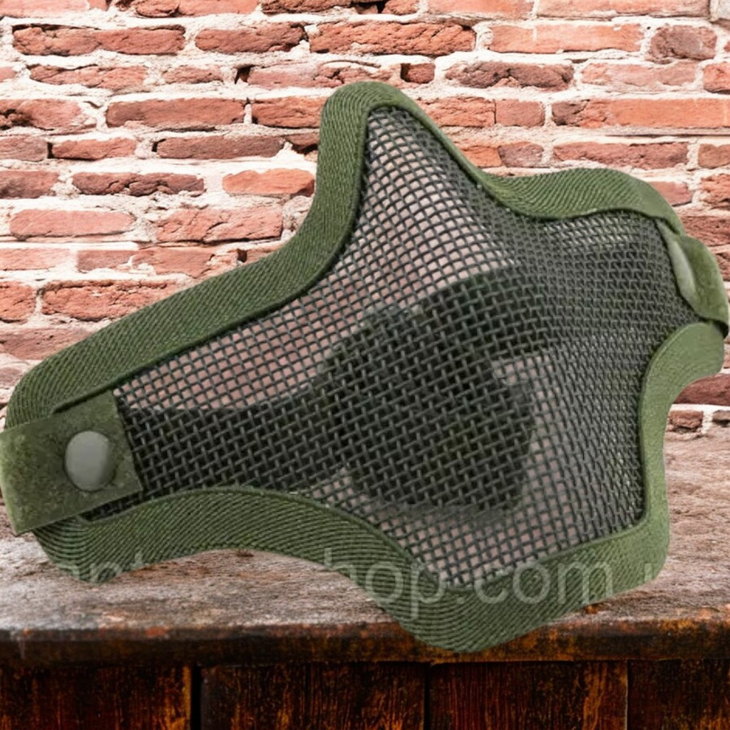 Маска-сітка на нижню частину обличчя V1 Olive (для Airsoft, Страйкбол)