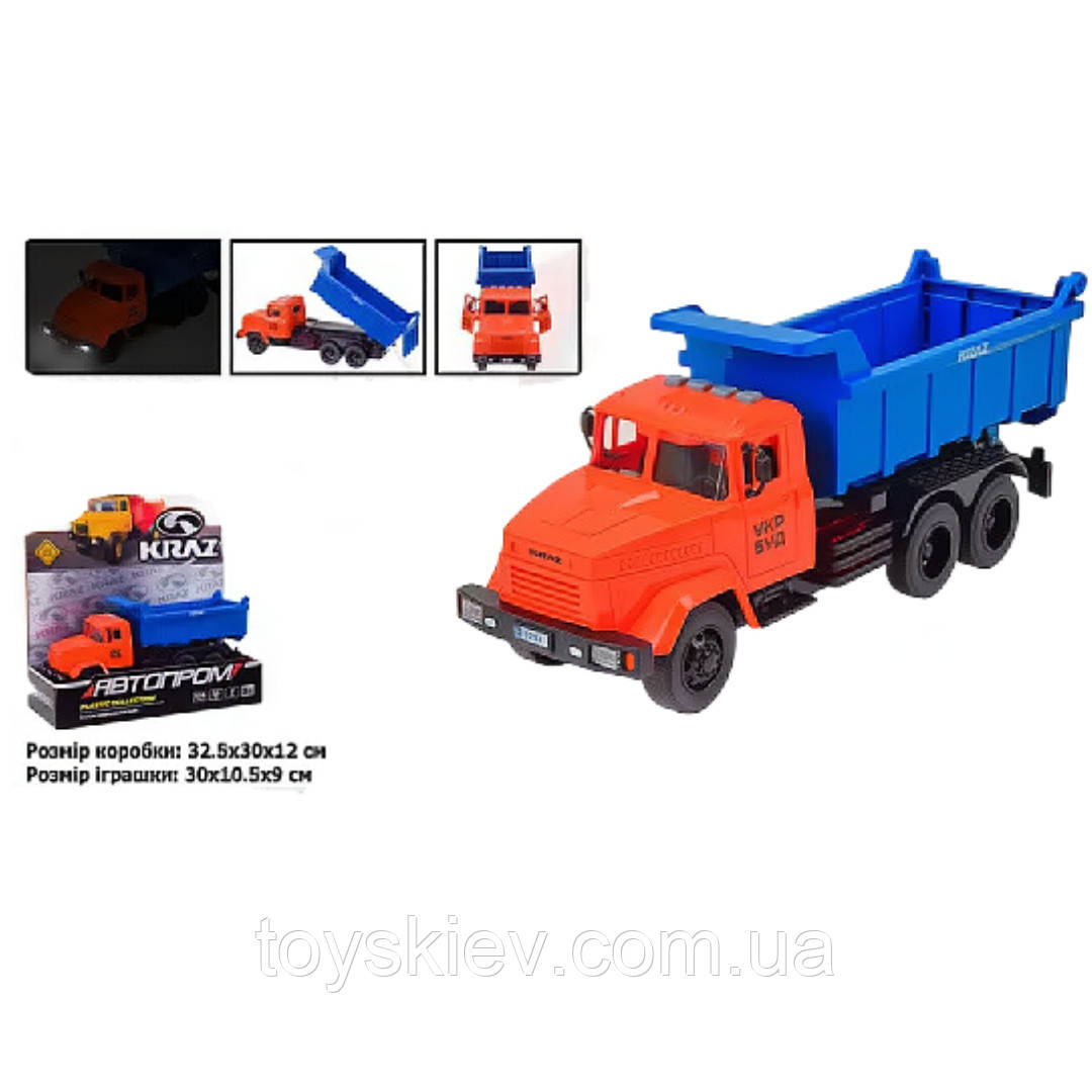 2202-10С Будівельна техніка АВТОПРІМ КРАЗ батарейки, світло, звук, коробка 32,5*19*12 см, фото 1