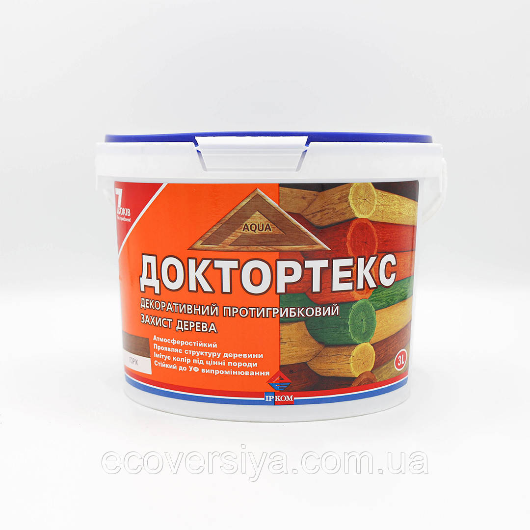 Грунт-лак декоративний протигрибковий для дерева Доктортекс ІР-013 3 л