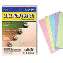 134782 Папір кольоровий, пастель, A4/80 5хв*20 шт.