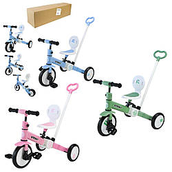 112 РВ Велосипед 3-колісний, PU-колеса рожевий, блакитний, зелений.