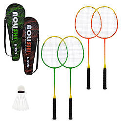 23626 BD Бадмінтон, 2 ракетки, нейлон + волан у чохлі 65 см, 2 кольори