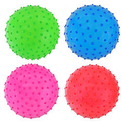 1510 RB М'яч гумовий, масажний діаметр 12 см 25 грамів, 4 кольори, пакет