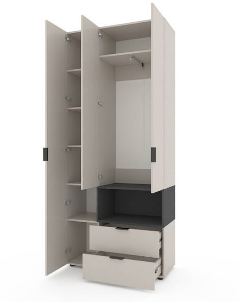 Шафа Home A002R 1000х420х2300 ЛДСП Кашемір - Антрацит