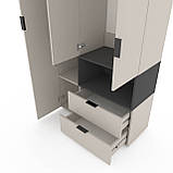 Шафа Home A002R 1000х420х2300 ЛДСП Кашемір - Антрацит, фото 5