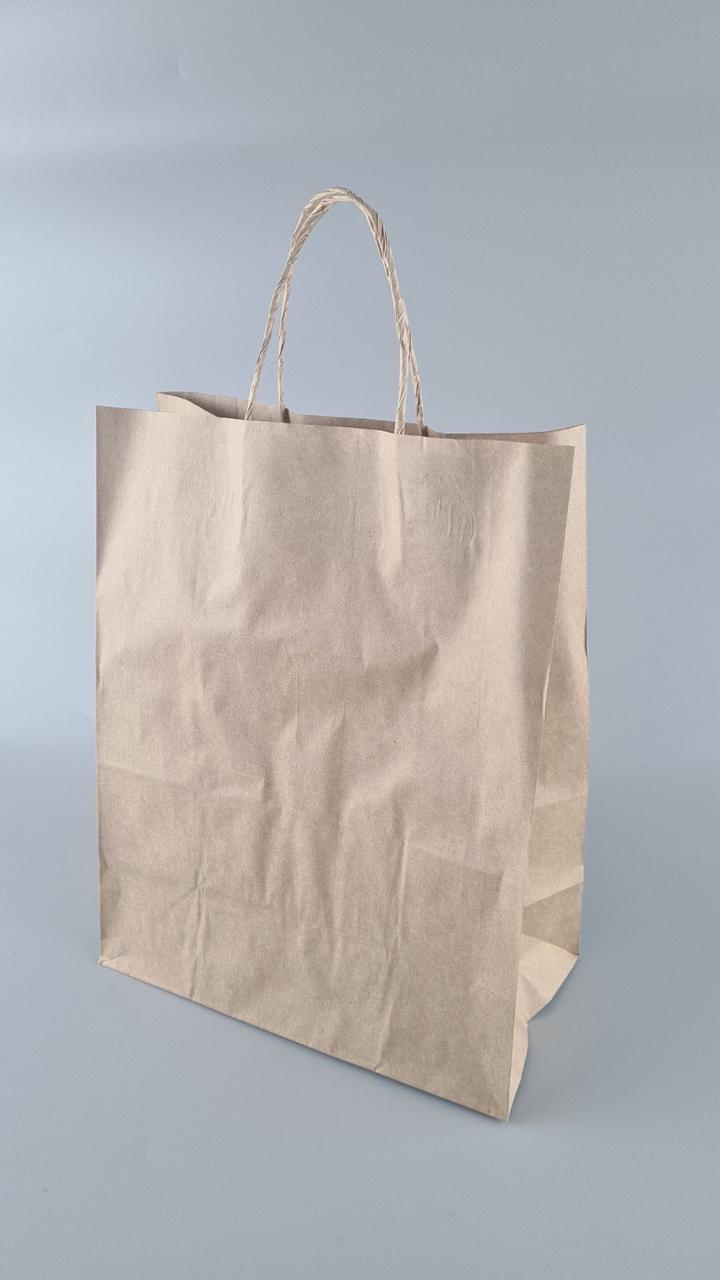 Пакет с ручками бумажный 29*23*12 коричневый №4 (25 шт), фото 1