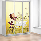 Шафа купе з дівчинкою Принцеса Дрема, дитяча шафа купе 2/3/4 двері, шафа для одягу фотодрук, фото 3