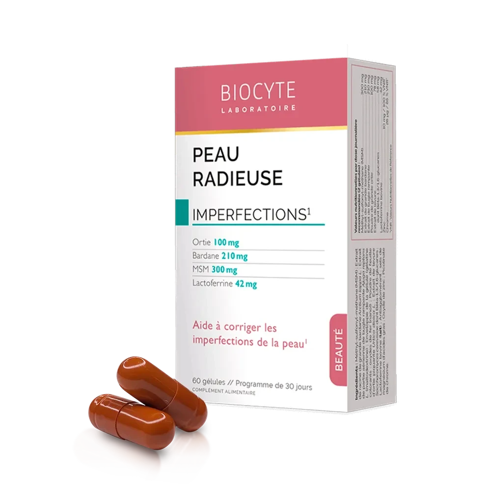 Biocyte Peau Radieuse Зменшує запальні висипи на шкірі, 60 капсул