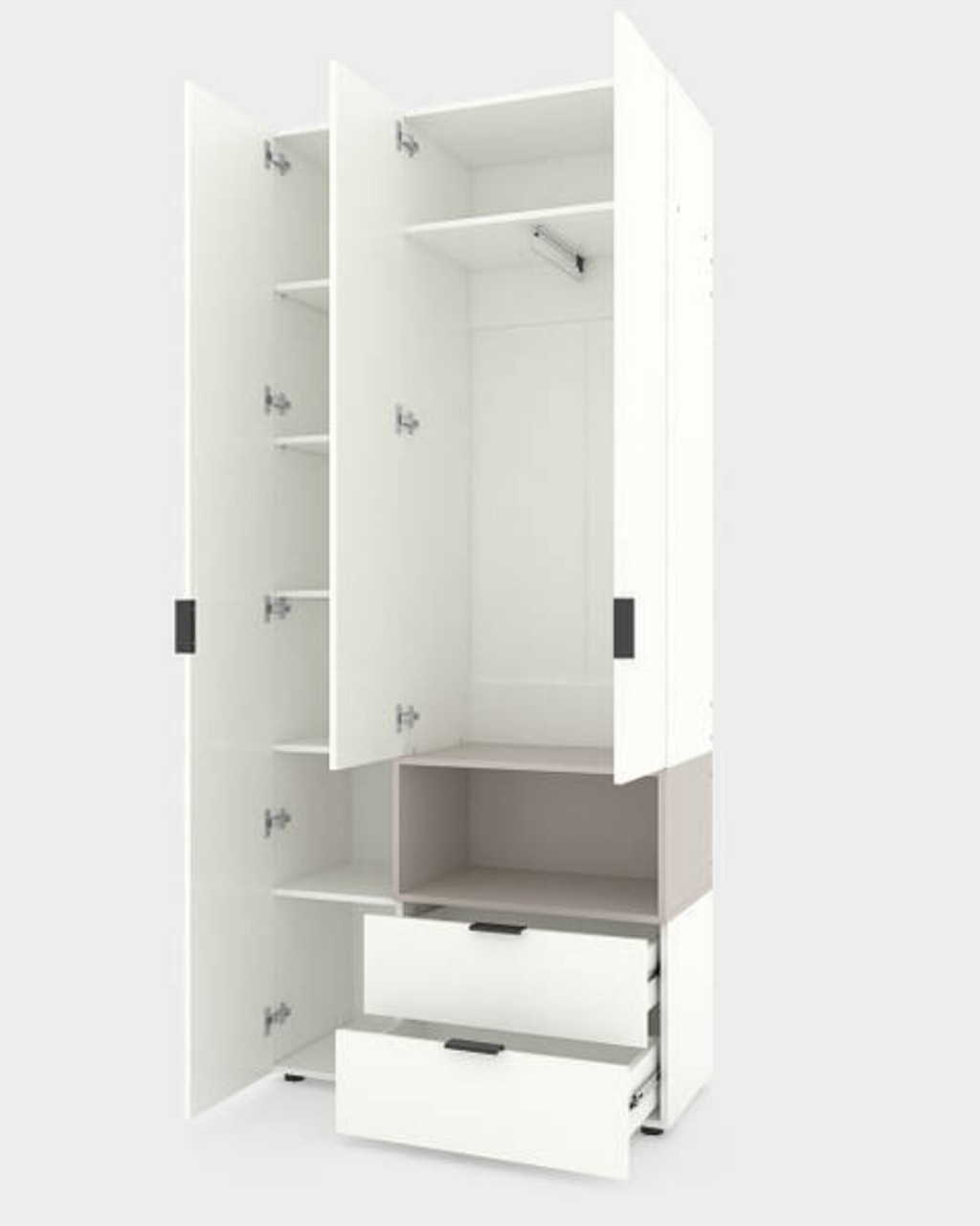 Шафа Home A002R 1000х420х2300 ЛДСП Білий Сніг - Кашемір