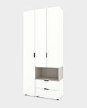 Шафа Home A002R 1000х420х2300 ЛДСП Білий Сніг - Кашемір, фото 3