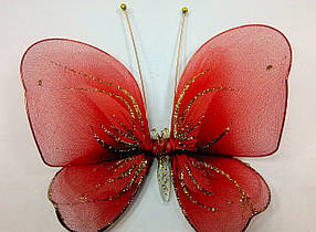 Декоративний Метелик для штор червона