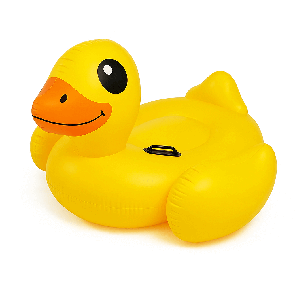 Надувний пліт Intex Каченя 147×147×81 см — жовта качечка для води з ручками, арт. 57556