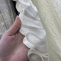 Легка шторна тканина жаккард молочного кольору, ширина 1.5 м на метраж (B20-8), фото 5