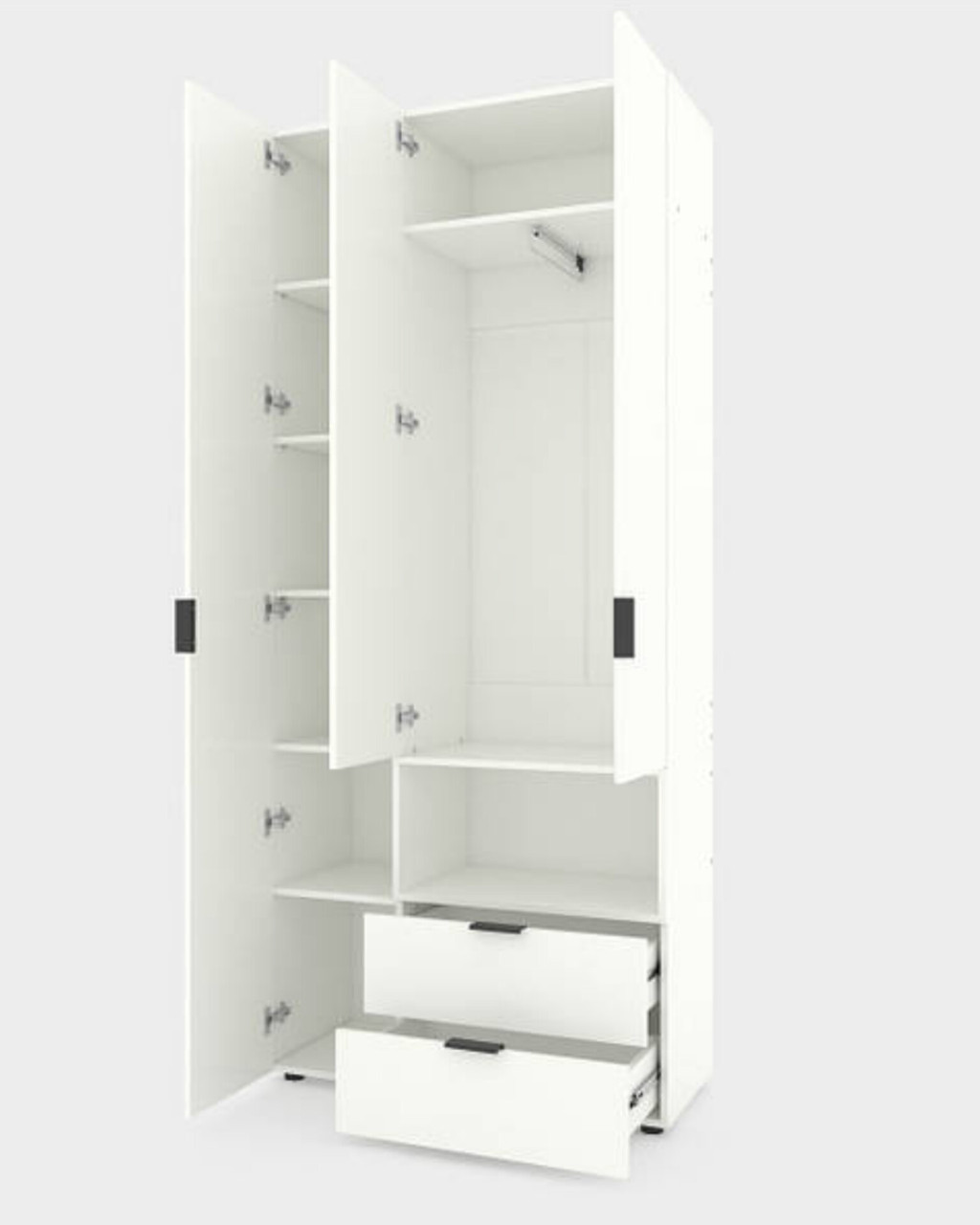 Шафа Home A002R 1000х420х2300 ЛДСП Білий Сніг