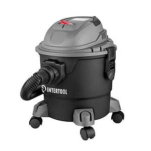 Пилосос будівельний 1.0 кВт, бак 15 л., пластик, >17 кПа INTERTOOL DT-1015
