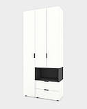 Шафа Home A002R 1000х420х2300 ЛДСП Білий Сніг - Антрацит, фото 3
