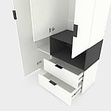 Шафа Home A002R 1000х420х2300 ЛДСП Білий Сніг - Антрацит, фото 4
