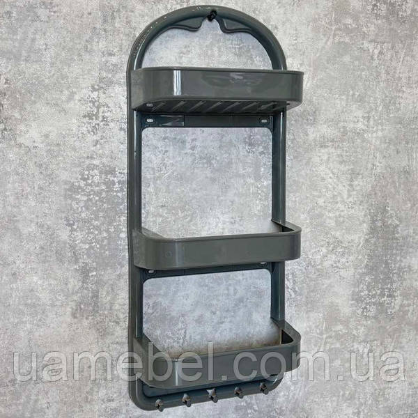 Полиця для ванної велика OZER-B-013 сіра