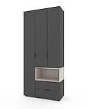 Шафа Home A002R 1000х420х2300 ЛДСП Антрацит - Кашемір, фото 3