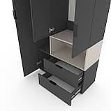 Шафа Home A002R 1000х420х2300 ЛДСП Антрацит - Кашемір, фото 4
