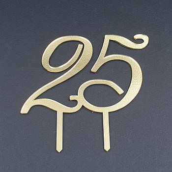 Топер акриловий Цифра 25 — золото