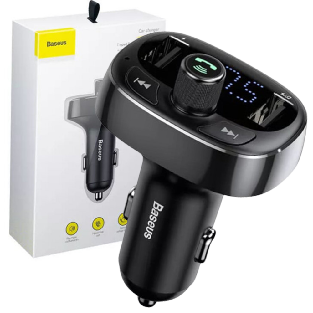 Fm модулятор з bluetooth автомобільний FM трансмітер Блютуз в авто Baseus автомобільний зарядний пристрій, фото 1