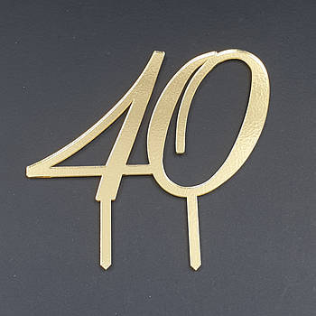 Топер акриловий Цифра 40 — золото