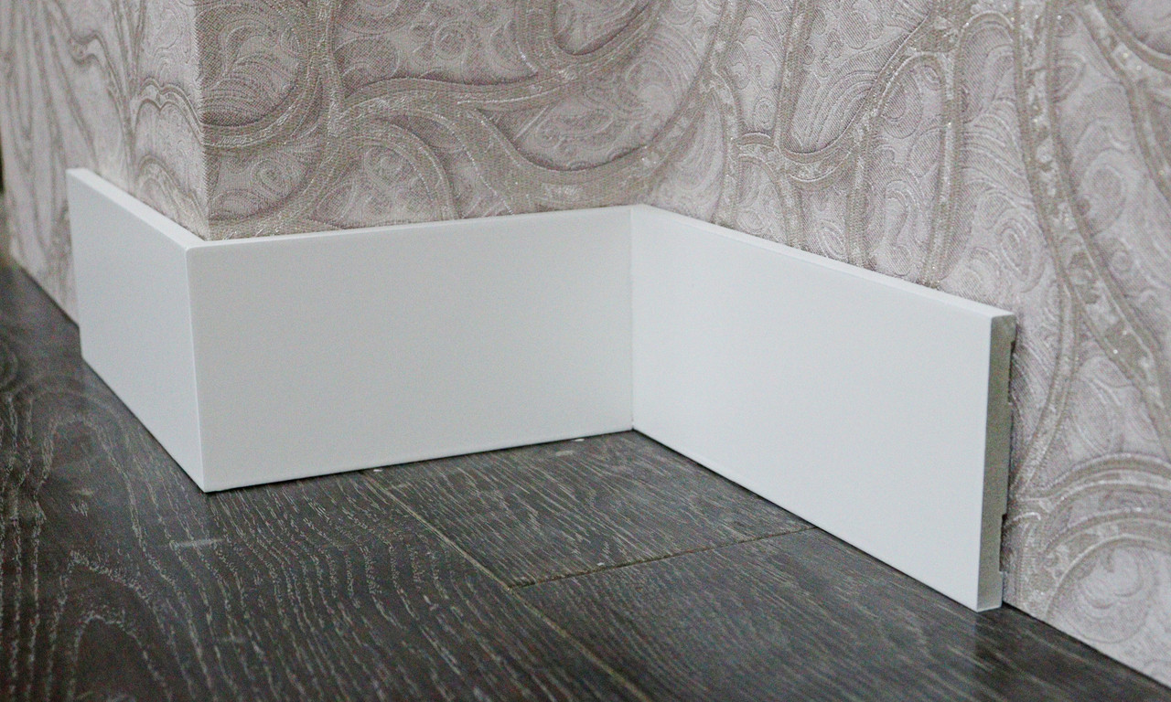 Плінтус МДФ білий фарбований 80/8, фото 1