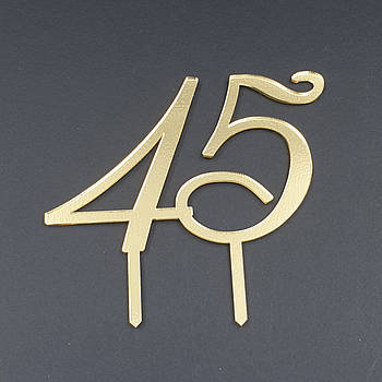 Топер акриловий Цифра 45 — золото