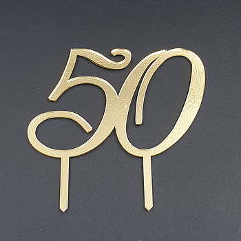 Топер акриловий Цифра 50 — золото