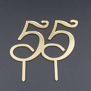 Топер акриловий Цифра 55 — золото