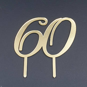 Топер акриловий Цифра 60 — золото