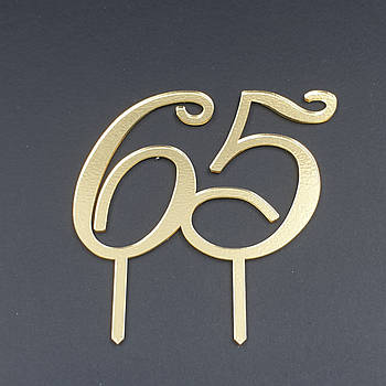 Топер акриловий Цифра 65 — золото