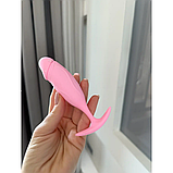 Анальна пробка з вібрацією та пультом керування, Рожева пробка у вигляді фалосу, Стимулятор для ануса, Інтимні, фото 2