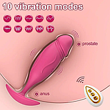 Анальна пробка з вібрацією та пультом керування, Рожева пробка у вигляді фалосу, Стимулятор для ануса, Інтимні, фото 4